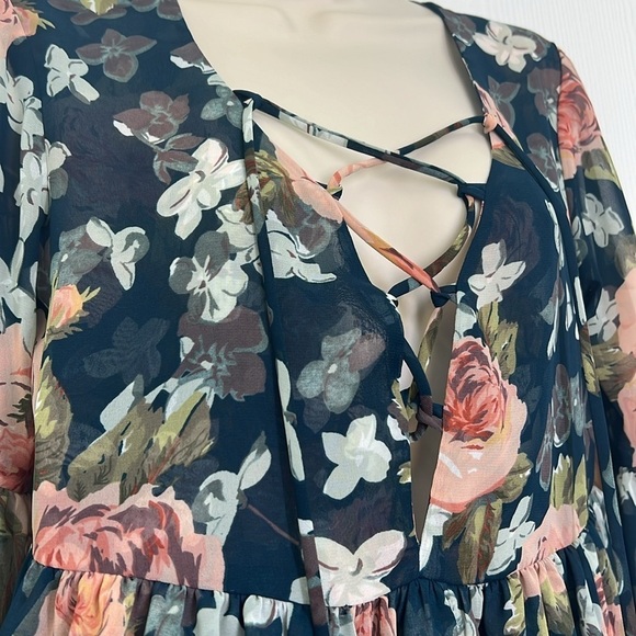 Show Me Your MuMu - Poet Tie Fall In Love Colorful Floral Blouse Size Small - Picture 8 of 12